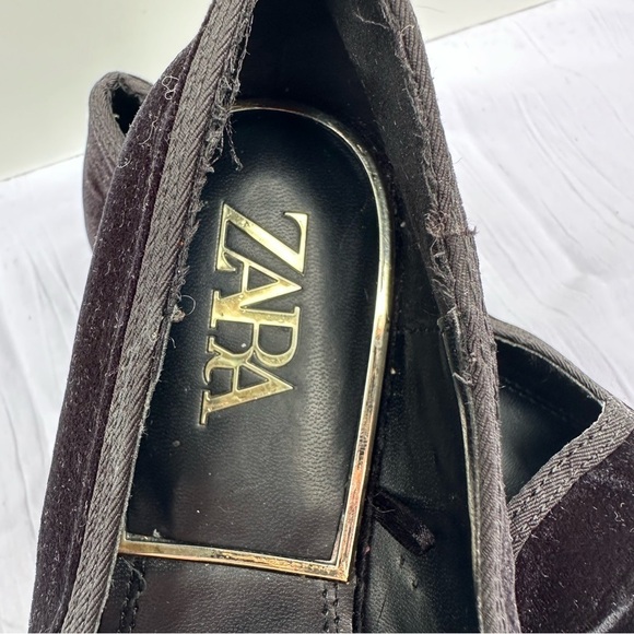 Zara Women’s Black Velvet Loafers - Picture 7 of 8